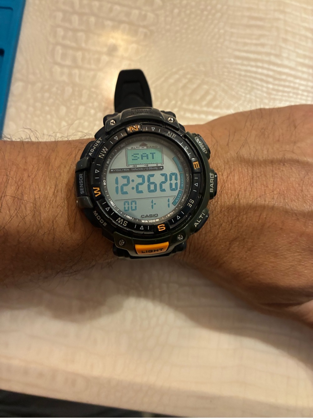 Casio Black Digital Sport Watch with Orange Accent